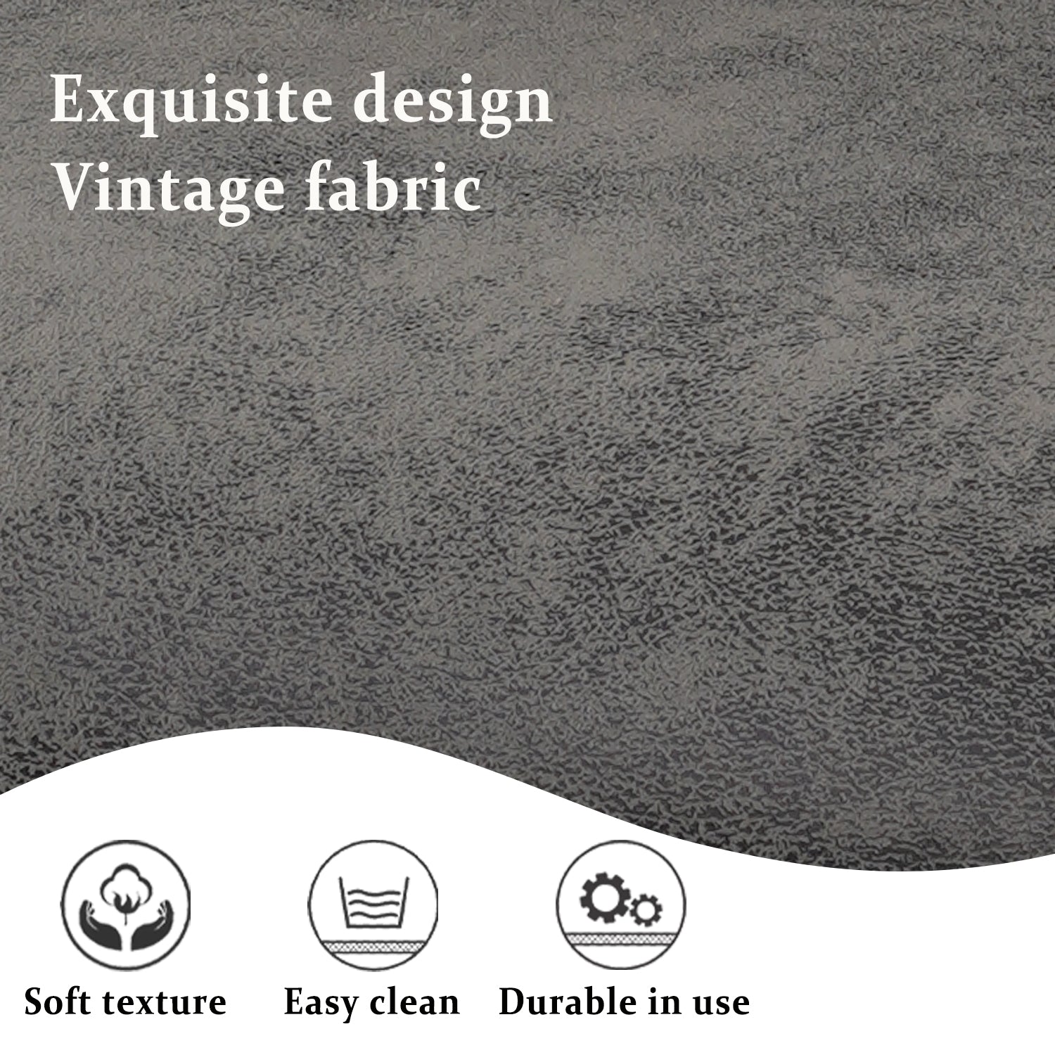 Vintage Fabric Dining Chairs Set of 4 with Handle, High Back Chair, Armless Cantilever Chairs, Grey Y288