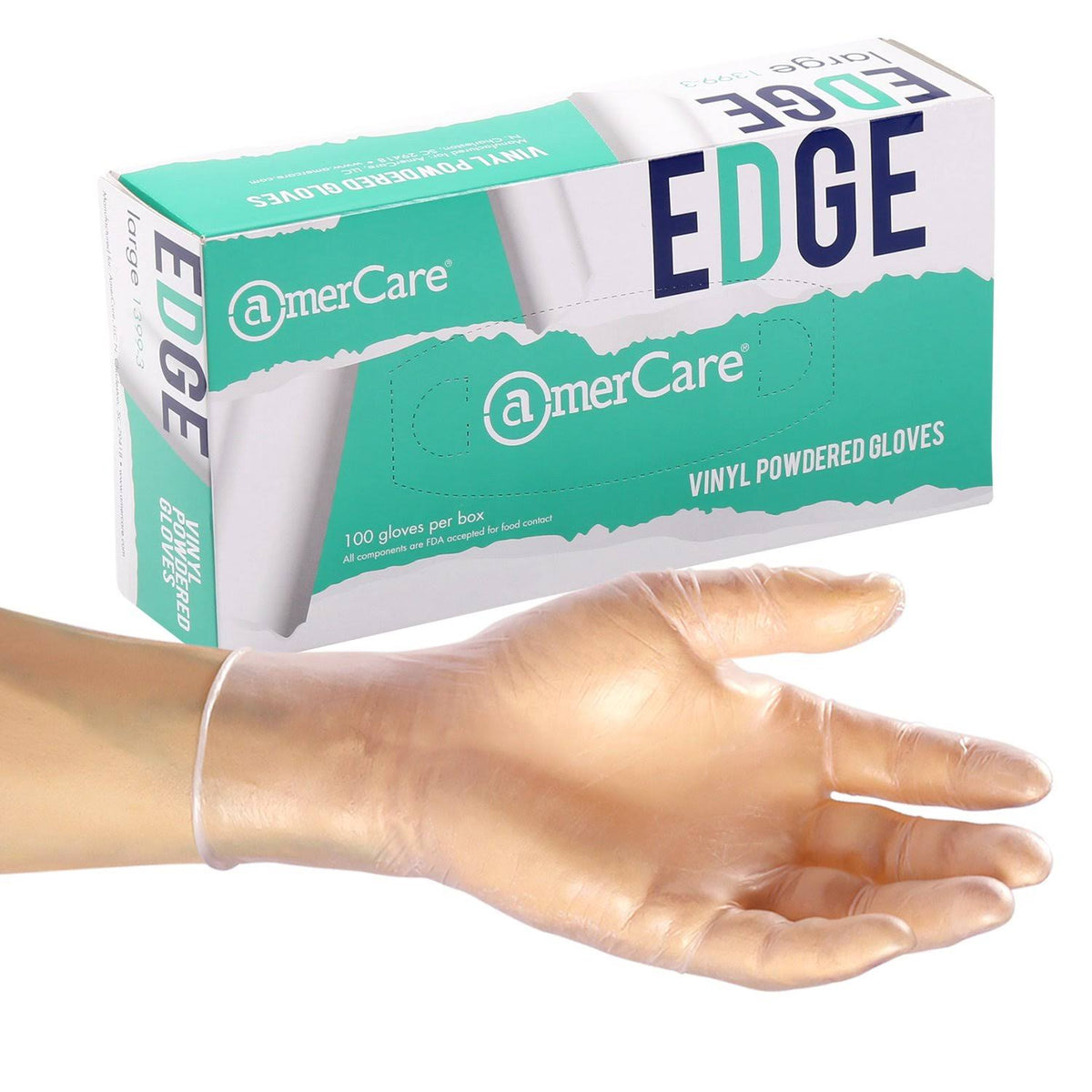 Medium Powdered Vinyl Edge Disposable Gloves, Case of 1000 W91228