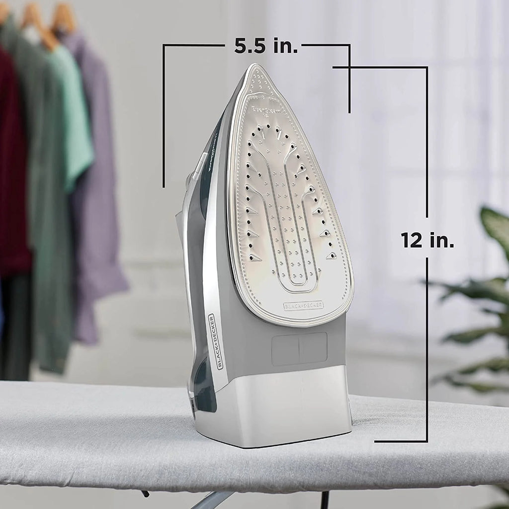 Grey Steam Iron with Stainless Steel Soleplates L47817