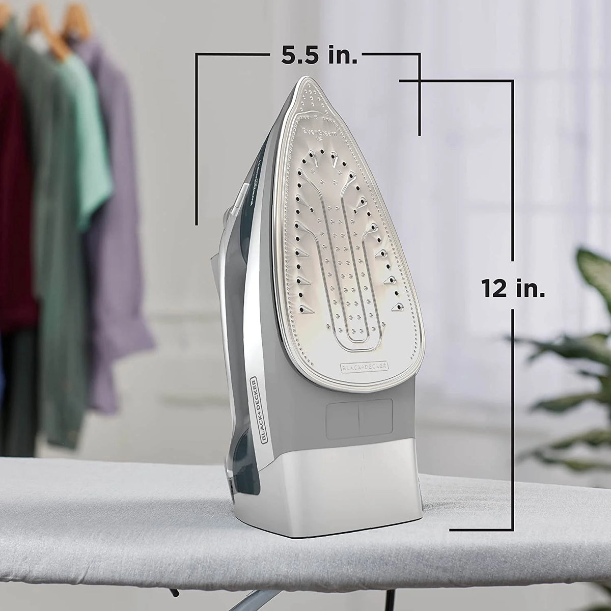Grey Steam Iron with Stainless Steel Soleplates L47817