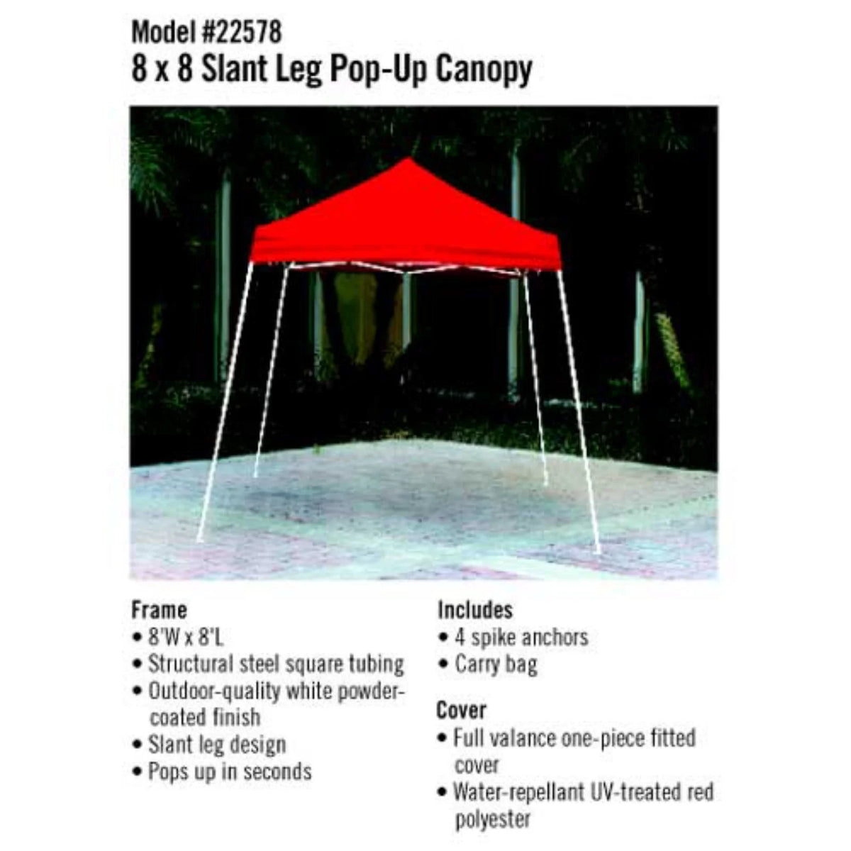 8' x 8' Pop-up Canopy Slant Leg Desert Bronze F58301