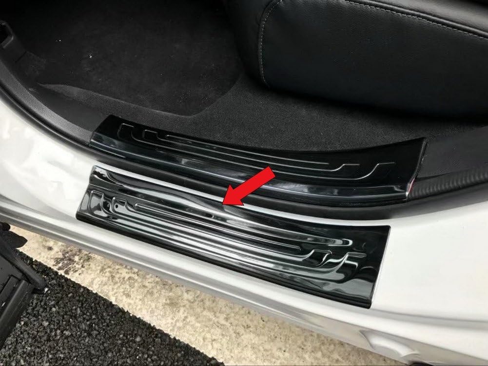 Black Stainless Door Sill Scuff Plate Trim Pack of 2 E5977