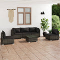 6 Piece Gray Poly Rattan Outdoor Sectional Sofa Set U86883