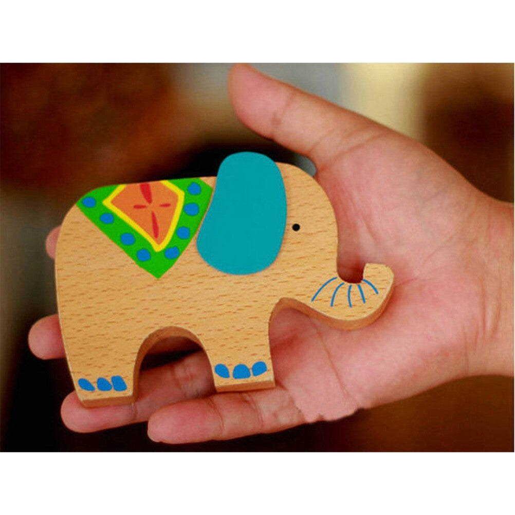 Wooden Stackable Building Blocks Set Balancing Games Playset Toys Educational Toys for Kids Children(Elephant) O17310