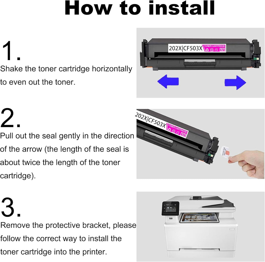 3 Pack CF501X CF502X CF503X Toner Cartridge for HP MFP M254nw M254dw M254dn M280nw M281fdn M281fdw M281cdw Printer A836818