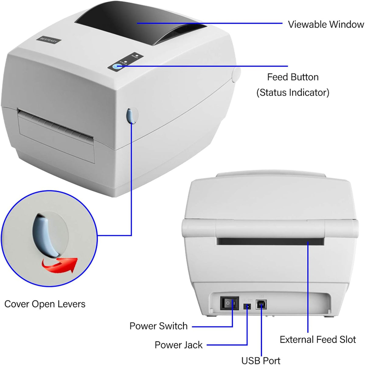 4x6 Thermal Shipping Label Printer, Pack of 2 U6131