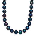 14K Yellow Gold Pearl Chain Necklace 6-7 mm Black Freshwater Cultured 16 inch K15113