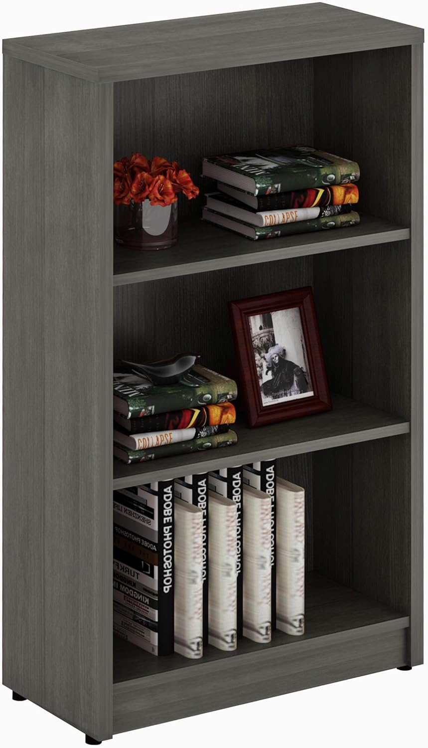 White 5 Shelf Wood Bookcase B408977