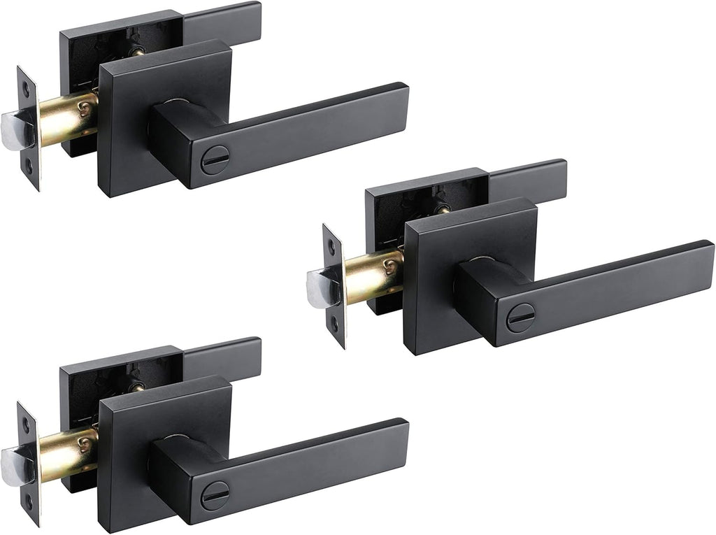 Matte Black Door Lever Handle Lock Z672