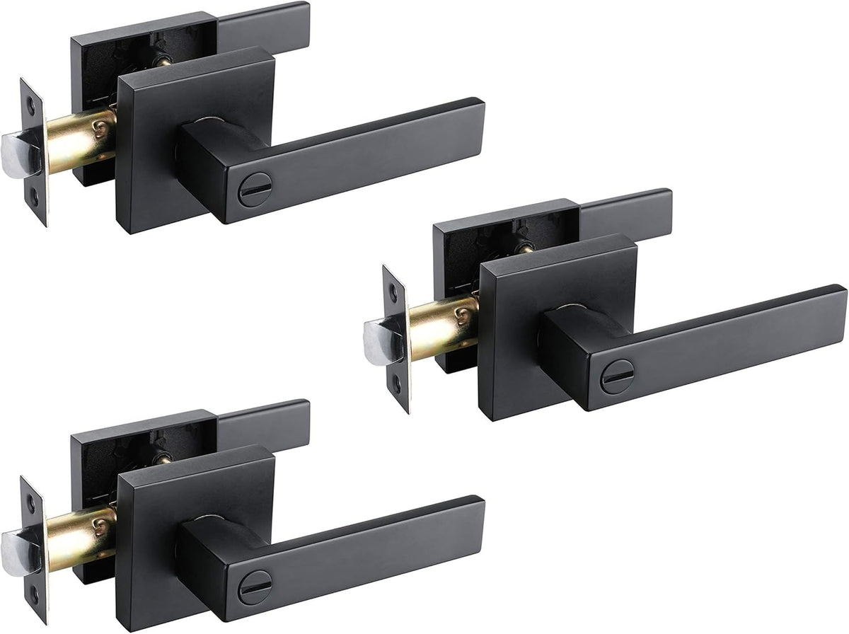 Matte Black Door Lever Handle Lock Z672
