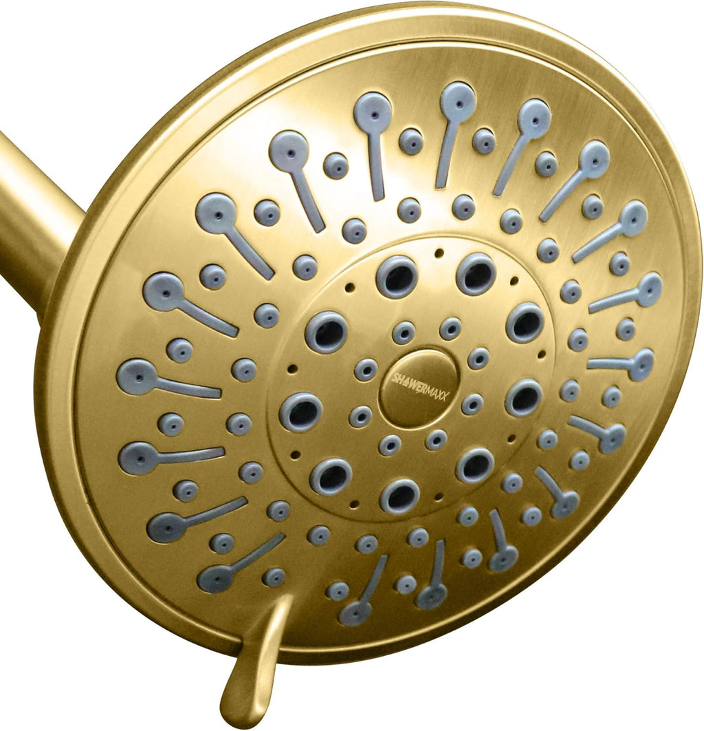Polished Brass/Gold 5 inch Adjustable High Pressure Shower Head, Pack of 2 Z212