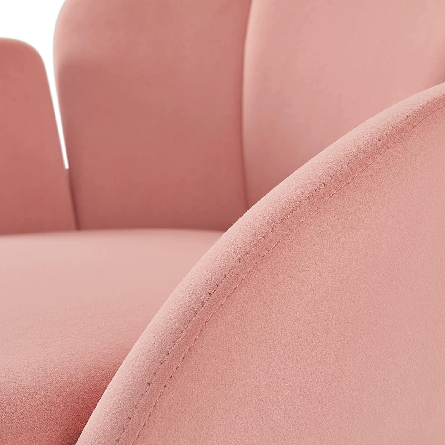 Flower Velvet Barrel Chair with Golden Metal Legs M7616