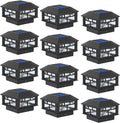 Black 12 Pack Solar Powered LED Post Cap Light for 4x4 or 5x5 Wood Posts F475