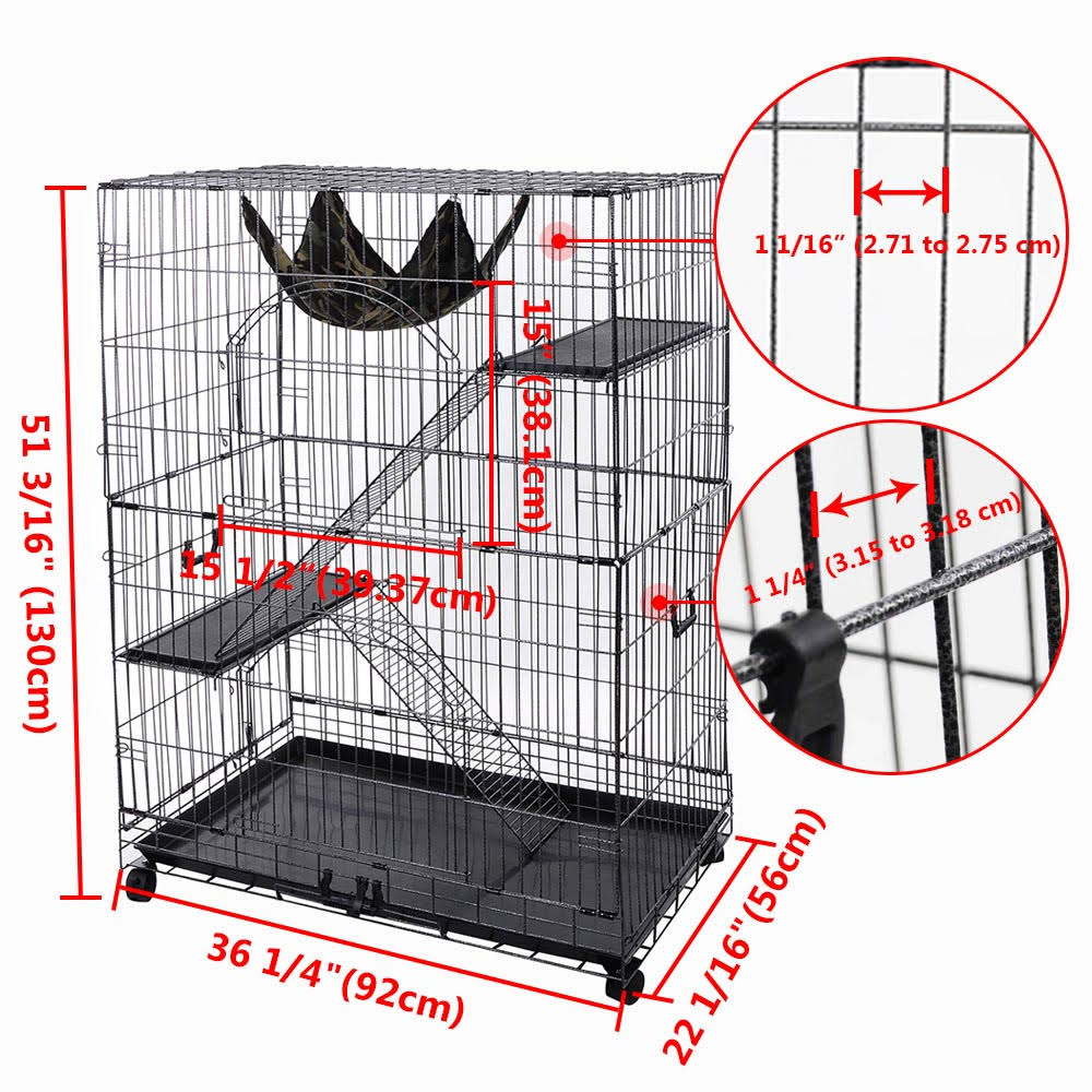 Large Cat Wire Cage Playpen with Hammock U843