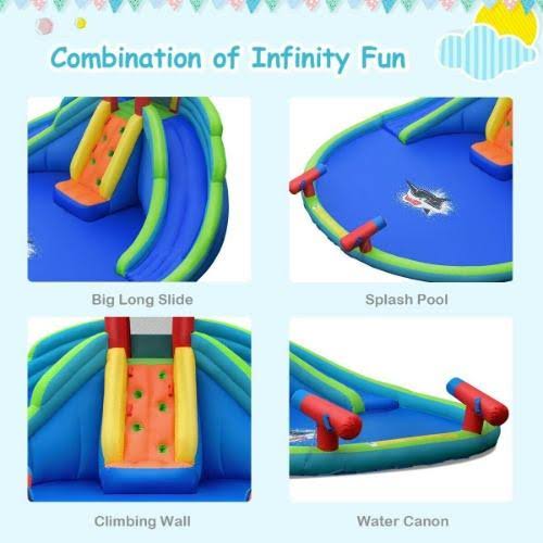 Inflatable Water Slide Bounce House with Splash Pool Y877168
