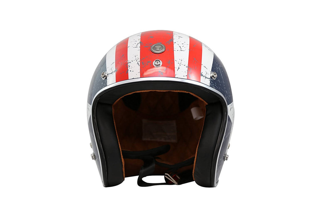 3/4 Helmet with Rebel Star Graphic (White, Medium) E5104