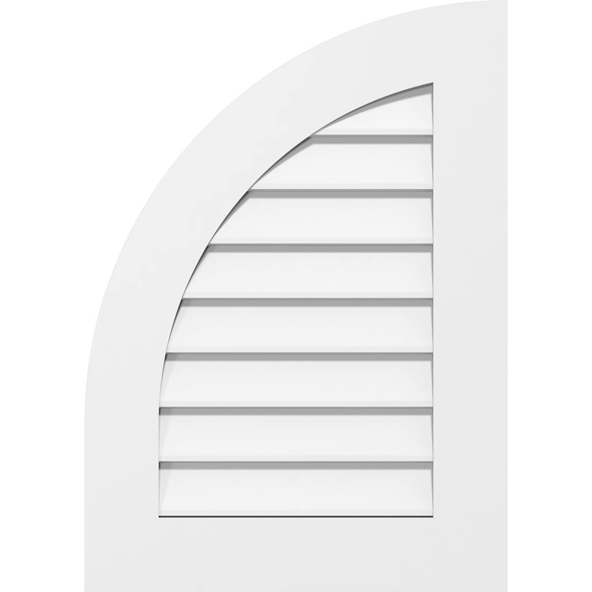Quarter Round Top Left Surface Mount PVC Gable Vent F64357