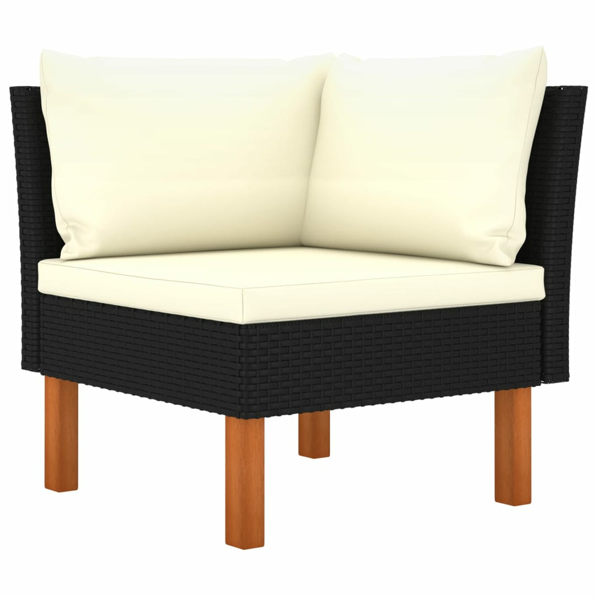 8 Piece Poly Rattan Garden Set with Cushions Black S444376