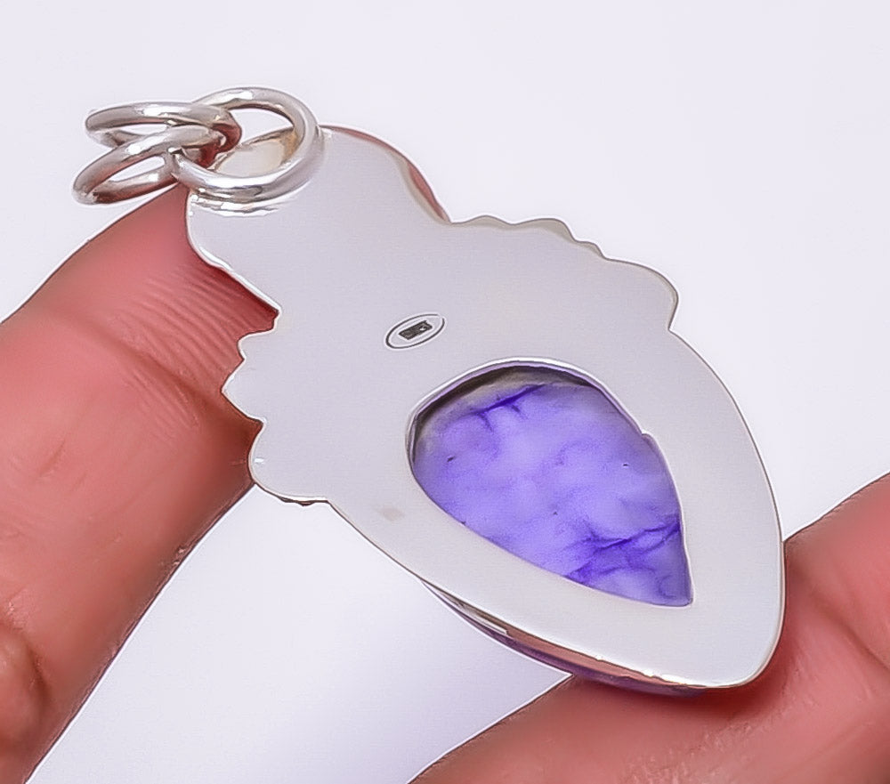 Tiffany Stone 925 Silver Plated Prince Pendant 2.15" K978