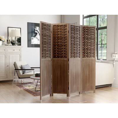 Solid Wood Folding Room Divider, 4 Panels P189