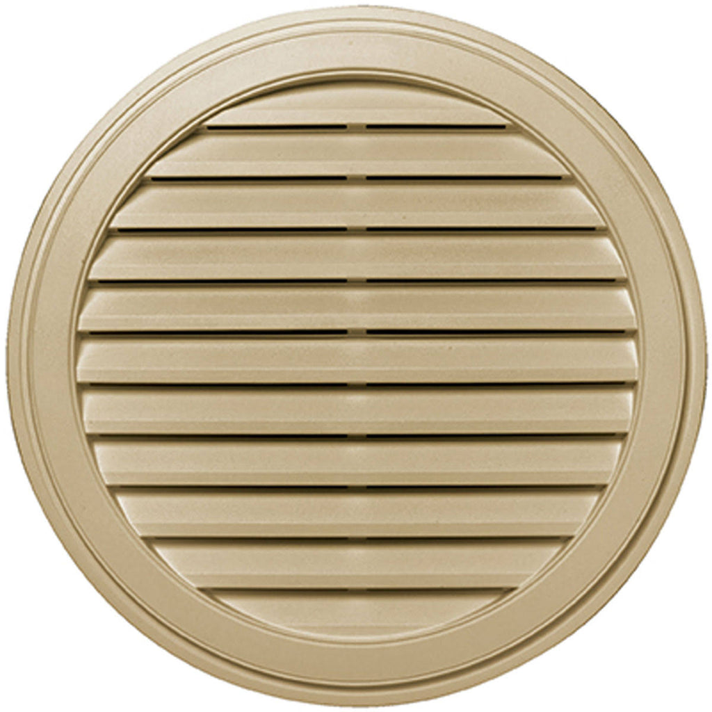 36x22W x 36x22H Round Gable Vent Louver, Almond Z359042