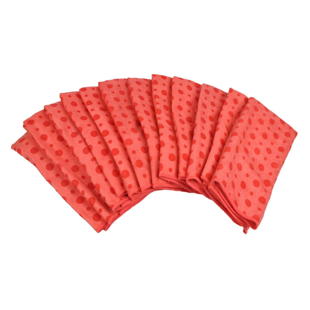 Set of 12 Red Microfiber Dishtowels Y944919