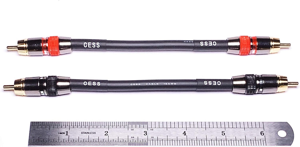 Low Noise 12 Gauge RCA Audio Patch Cable (1 Foot) C590