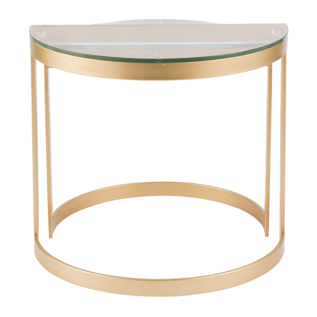 Nesting Tables Gold Clear Glass Top Set of 2 F798144