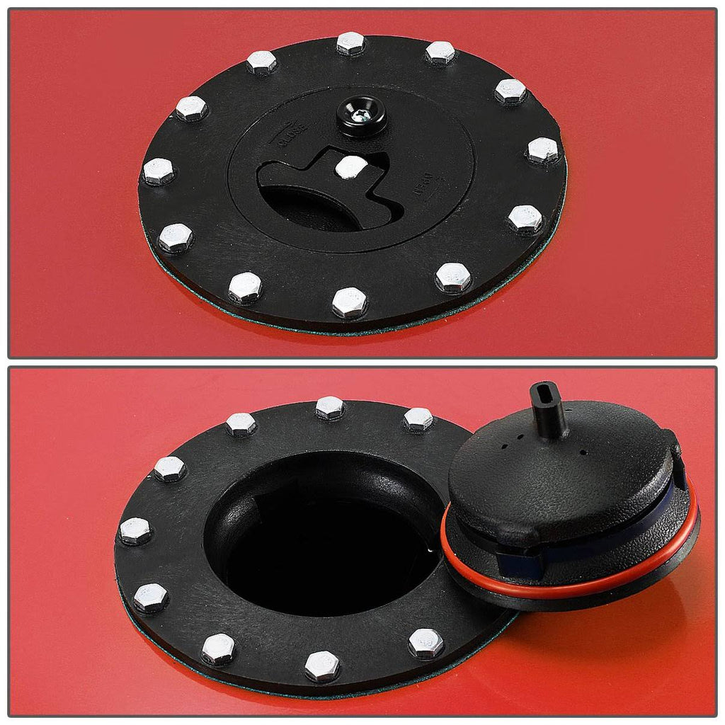 Red Aluminum Fuel Cell Gas Tank with Level Sender and Black Cap R39544