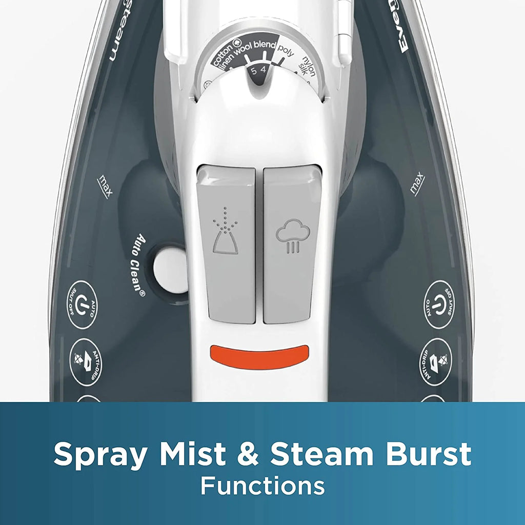 Grey Steam Iron with Stainless Steel Soleplates L47817