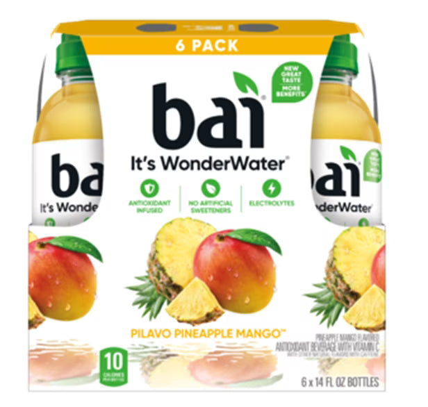 Pineapple Mango Flavored Water, 14 fl oz, Pack of 6 R341603