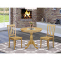 Antique Oak 3-piece Wood Dining Set with Slatted Chairs H24310