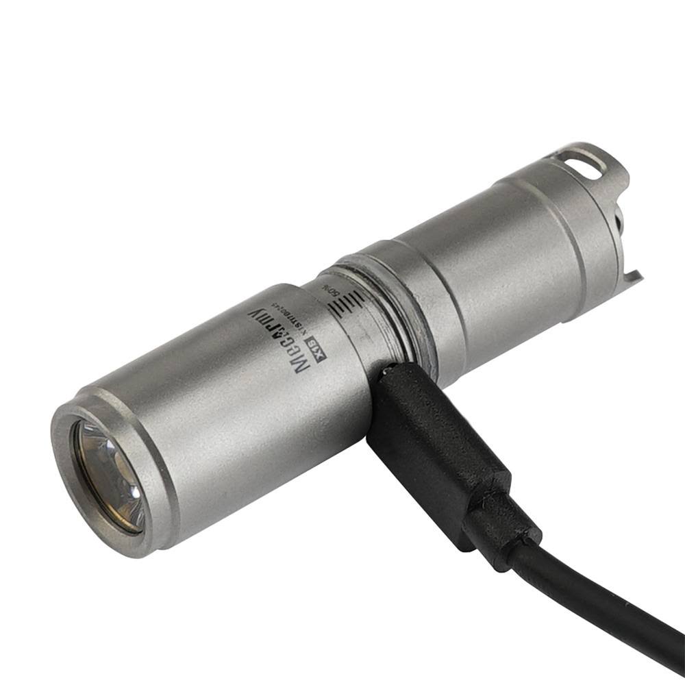 Mini Rechargeable Titanium Keychain Flashlight J7430