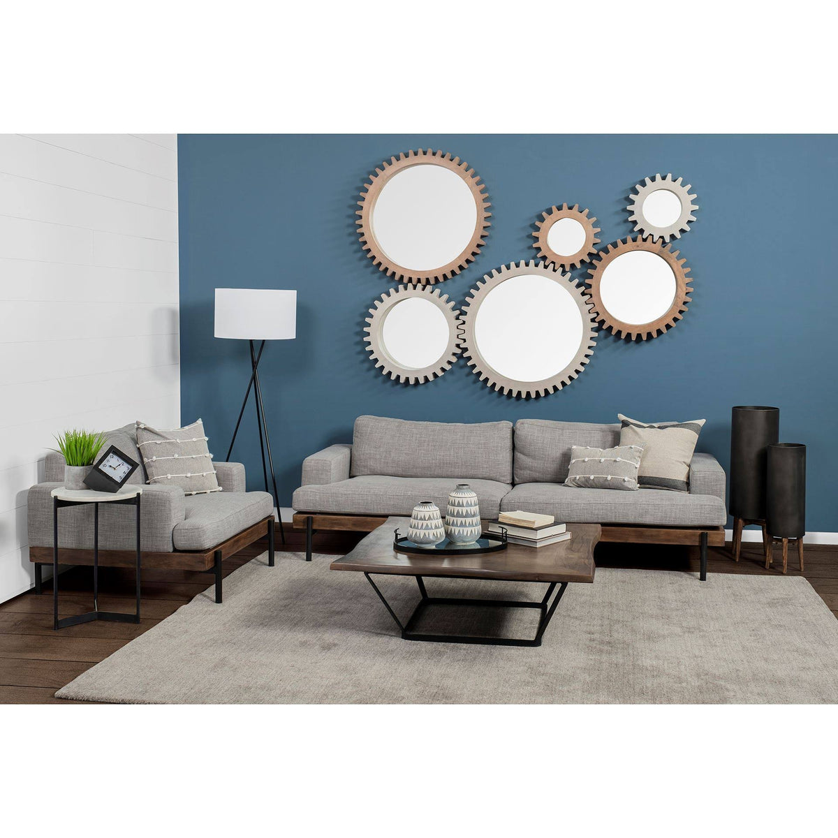 Black Metal White Fabric Shade Floor Lamp Y958686