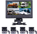 9'' Quad Split Screen HD Rear Backup Camera Monitor System, Waterproof IR Night Vision Backup Camera A1745