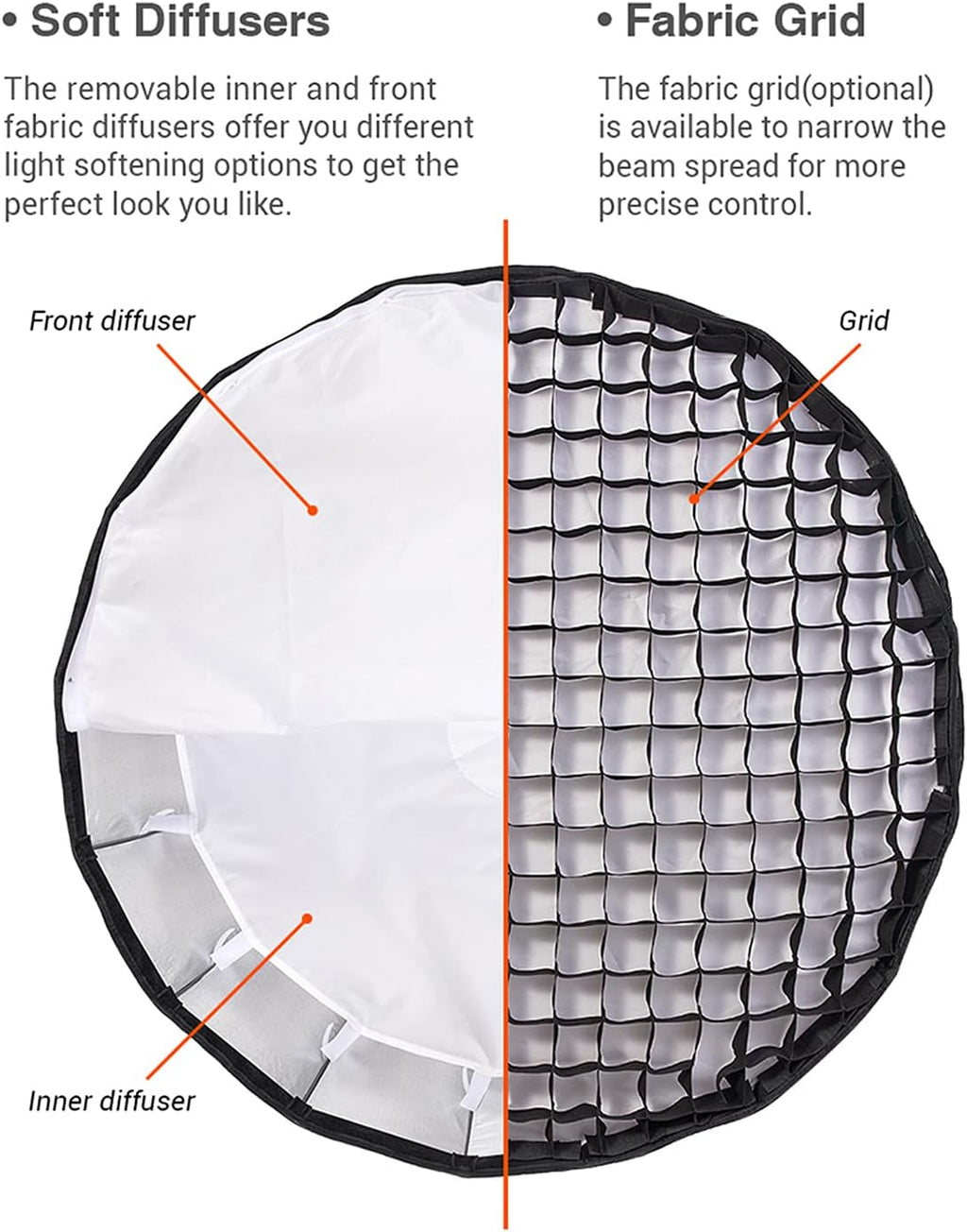 27.5" 70CM Deep Parabolic Softbox for Photo Strobe Studio Flash K370638