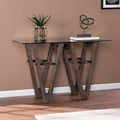 Reclaimed Wood Console Table Brown/Black W942
