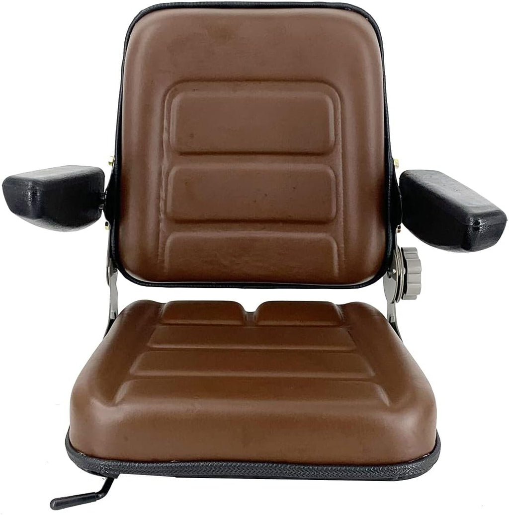 Brown PVC Forklift Seat with Adjustable Back and Armrest R960