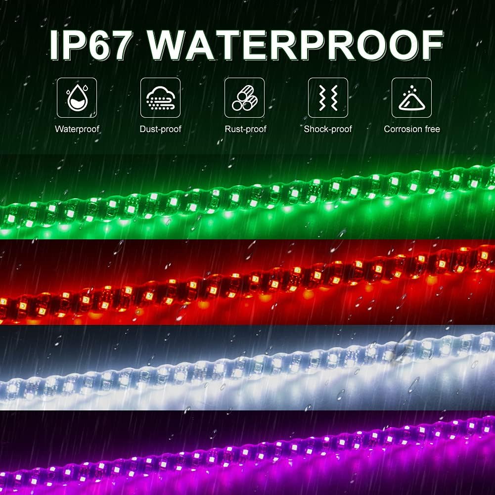 2pc 3ft LED Whip Lights RGB Spiral Whip Lights with Remote Control I860970