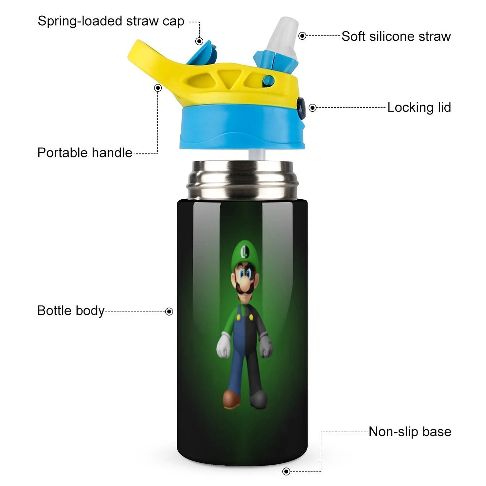 Insulated Stainless Steel Water Bottle with Straw D437
