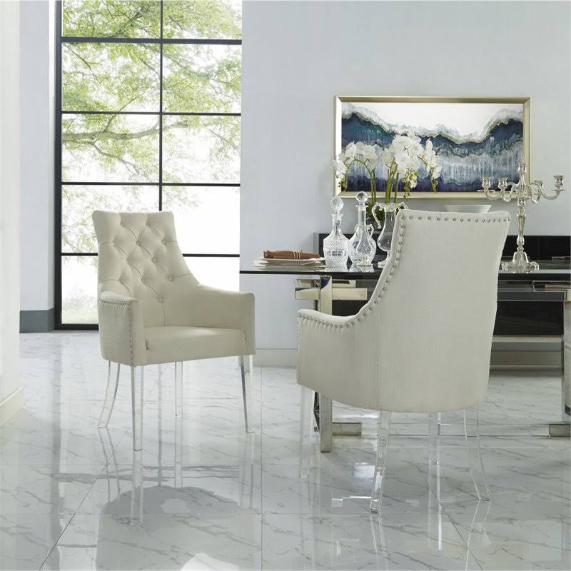 Cream White Dining Chair Set of 2 M493