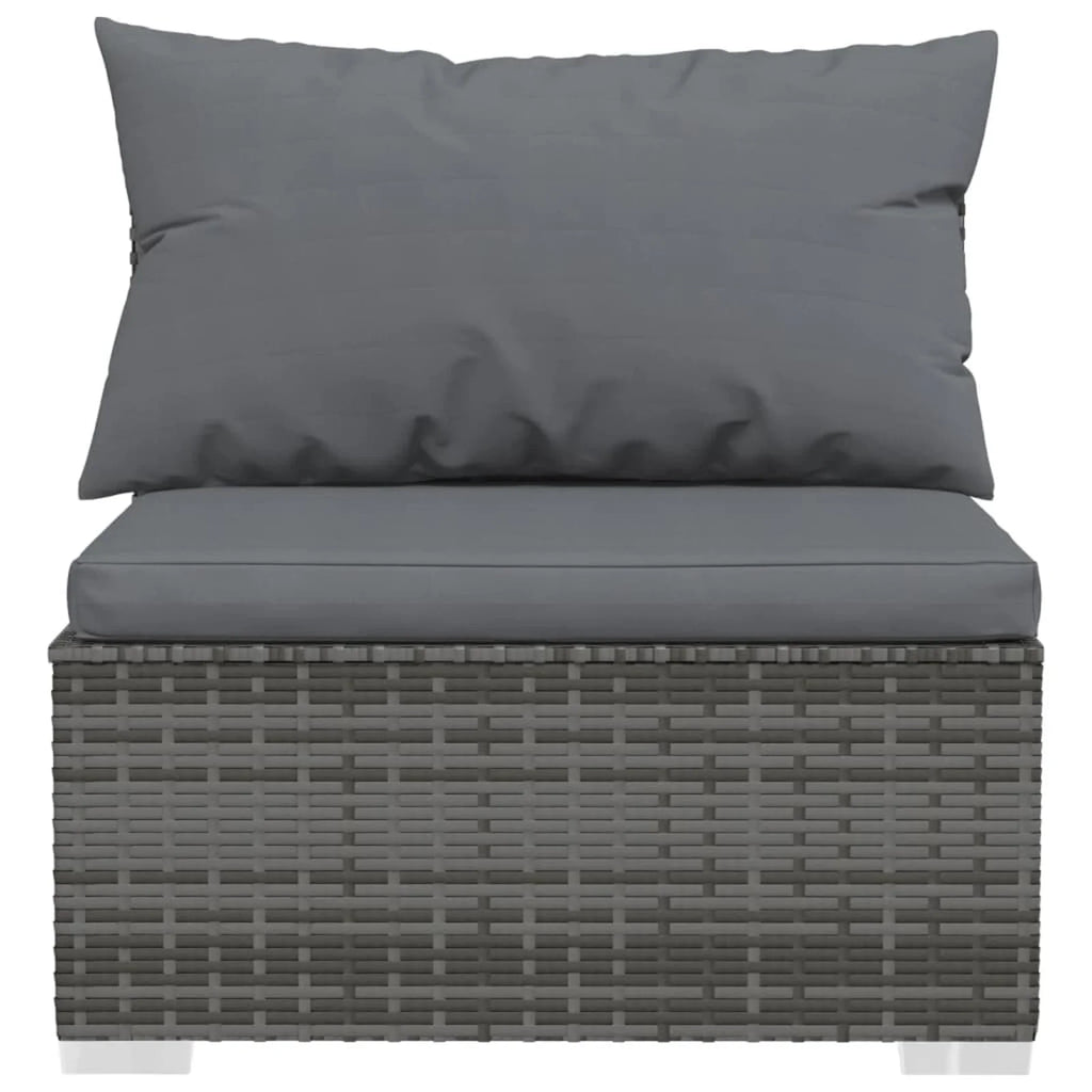 6 Piece Gray Poly Rattan Outdoor Sectional Sofa Set U86883