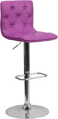 Purple Vinyl Adjustable Height Barstool with Chrome Base F31669