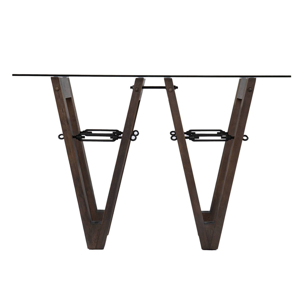 Reclaimed Wood Console Table Brown/Black W942
