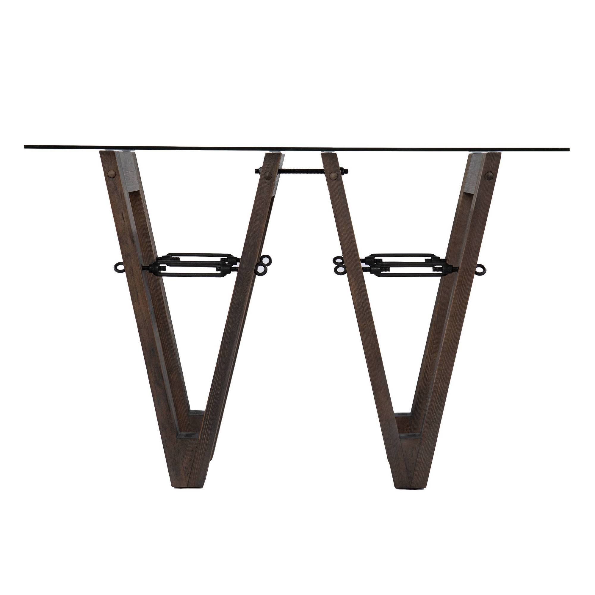 Reclaimed Wood Console Table Brown/Black W942