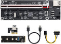 2 Pack PCIE Riser 1X to 16X Graphics Extension Adapter Card with USB 3.0 Cable E6889