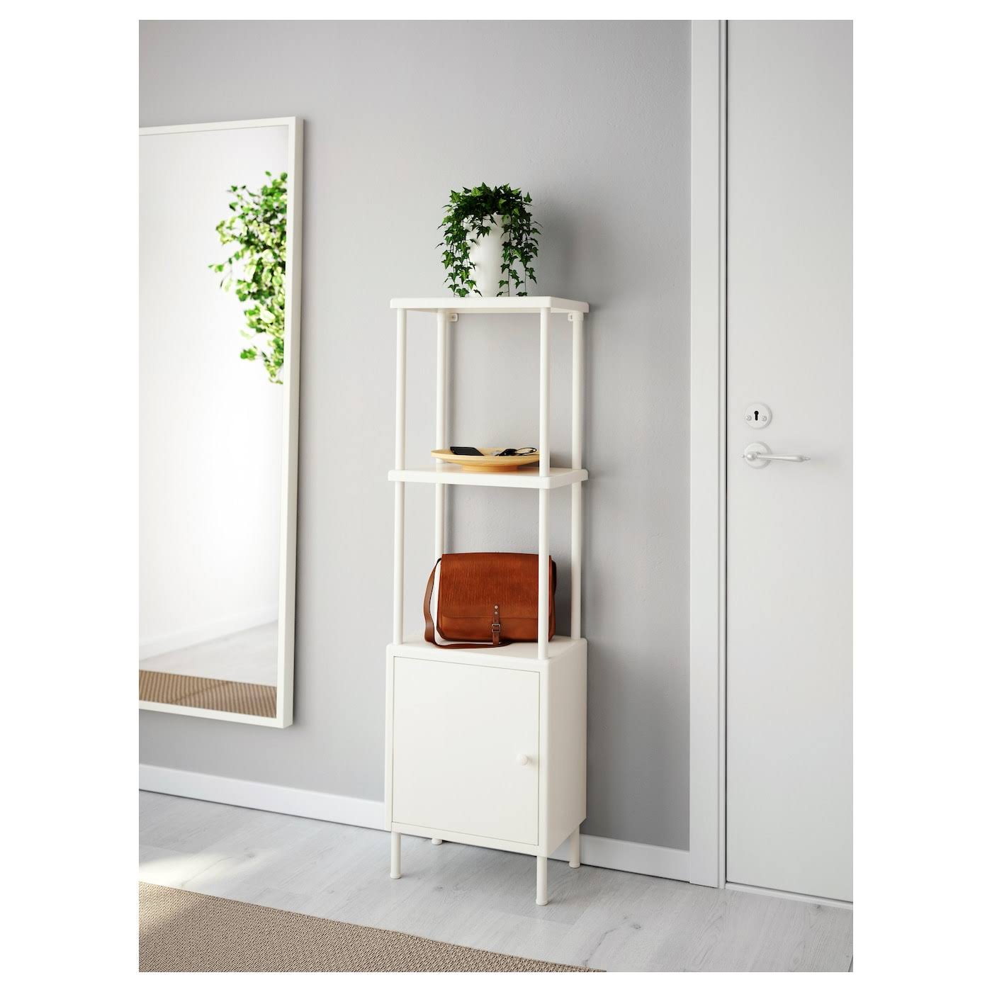 White 15 3/4x10 5/8x52 3/4 Shelving Unit with Cabinet J9804