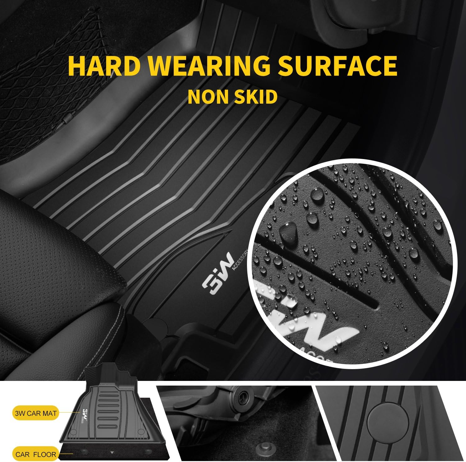 Black Pack of 2 Trunk Mat for Benz GLC J4884
