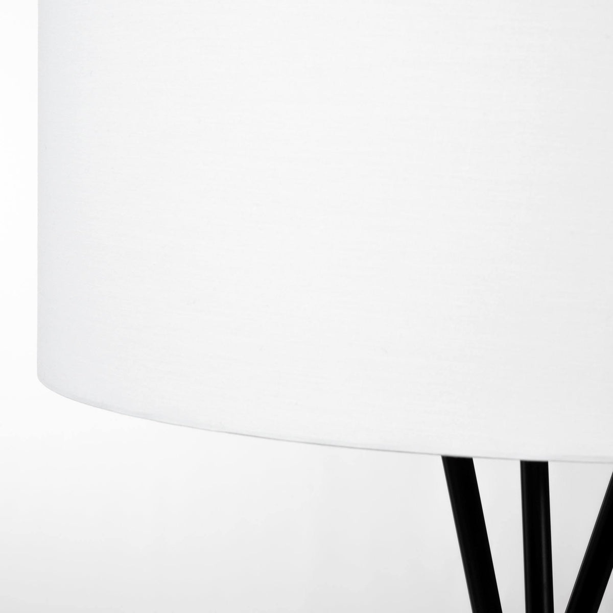 Black Metal White Fabric Shade Floor Lamp Y958686