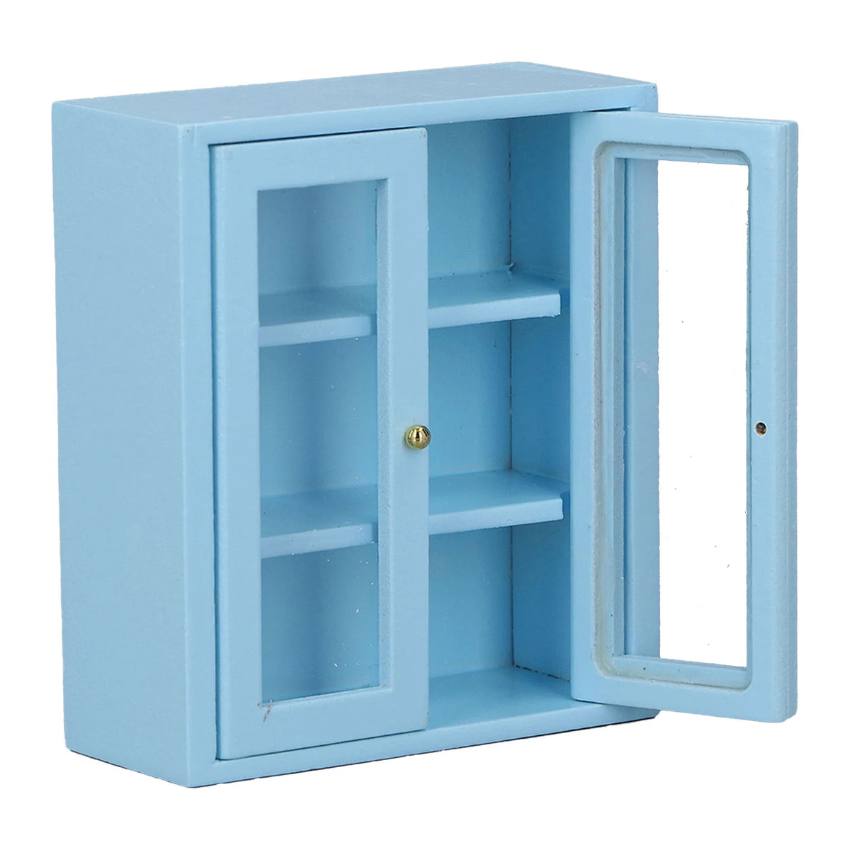 Blue Wooden Dollhouse Wall Cabinet J9499